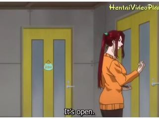 Anime miúda esquerda em um puddle de ejaculações