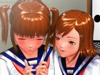 かわいい エロアニメ ガールフレンド 摩擦 彼女の 女子学生 元気な プッシー