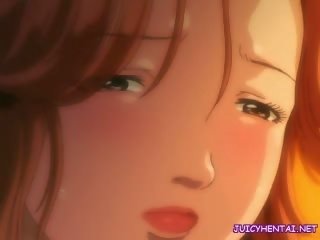 Dois anime lésbicas lovemaking e shring um grande pica-pau