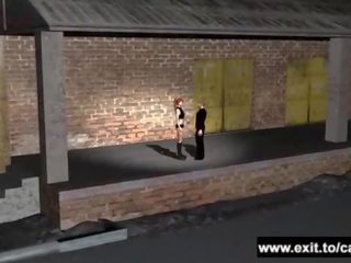 Outdoor x rated clip redhead Victoria in 3D cartoon