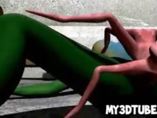 Eccellente 3d alieno maga ottenere scopata difficile da un spider