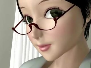 원기 왕성한 3d 애니메이션 수녀 빨다 샤프트
