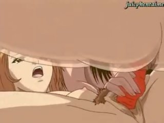 Piękne anime nauczycielka smakujący putz