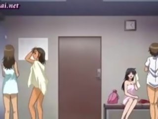 Villi anime opettaja nauttii a phallus