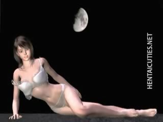Tremendous 3d anime beleza pose em dela lingerie