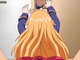 Anime blondy rakastava putz kanssa hänen pyöreä tiainen