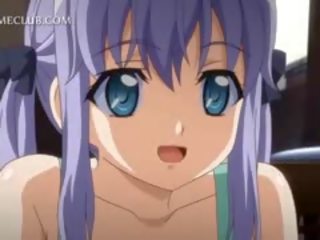 Félénk anime guminő -ban apron ugró craving tag -ban ágy