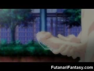 Futanari hentai tón transsexuál anime manža tranny karikatura animace klovaný pták člen transsexuál připojenými opčními šílený dickgirl hermafrodit