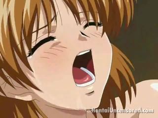Atletisk brun haired anime kjønn video nymfe å ha teeny cooshie fingret